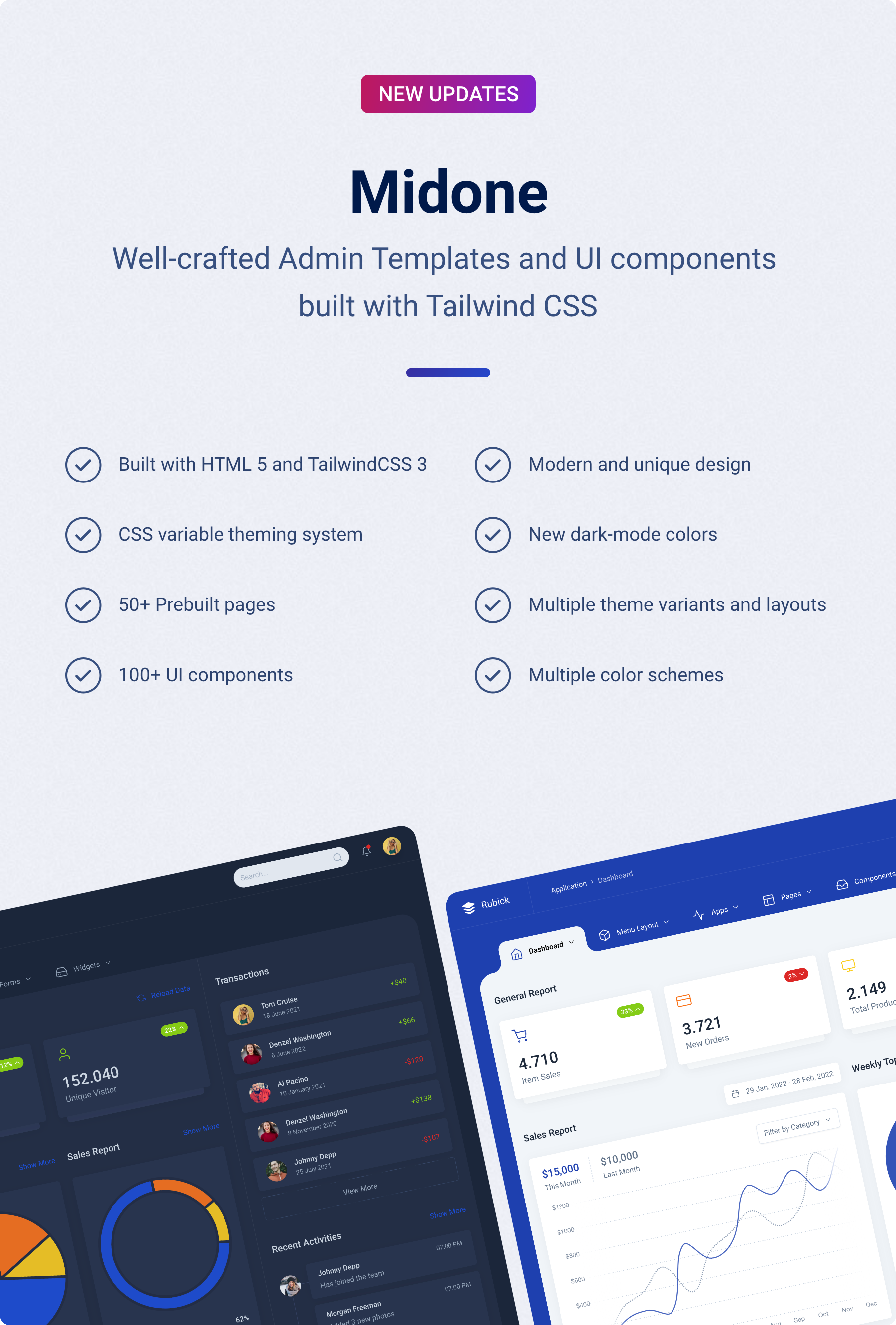 Midone - HTML Admin Dashboard Template - 5