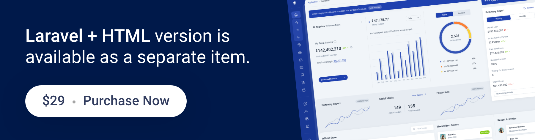 Midone - React Admin Dashboard Template + HTML Version - 3