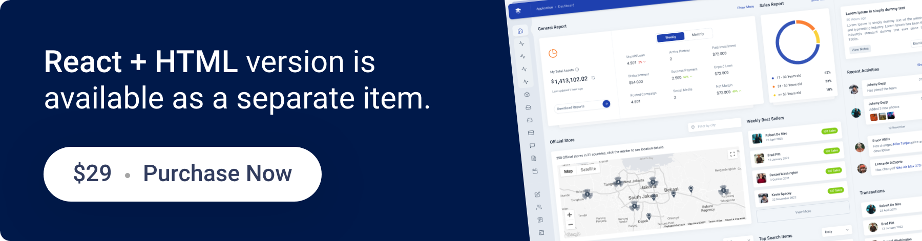 Midone - React & Laravel Admin Dashboard Template - 2