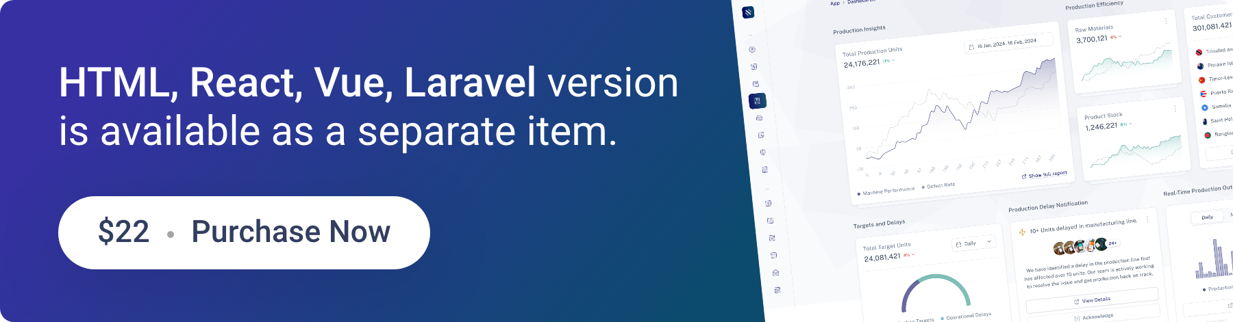 Tailwise - Tailwind CSS Vue Typecript Admin Dashboard Template - 1